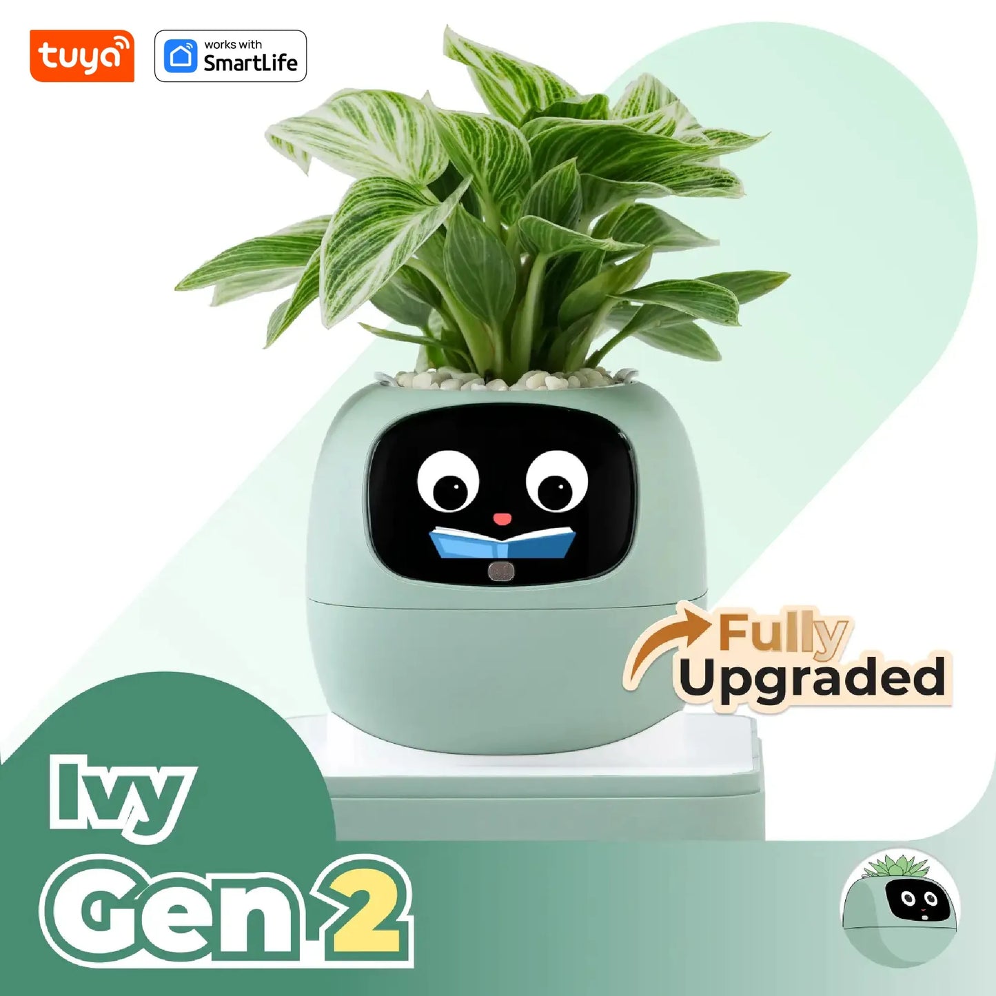 Smart Plant Robot Green Front View