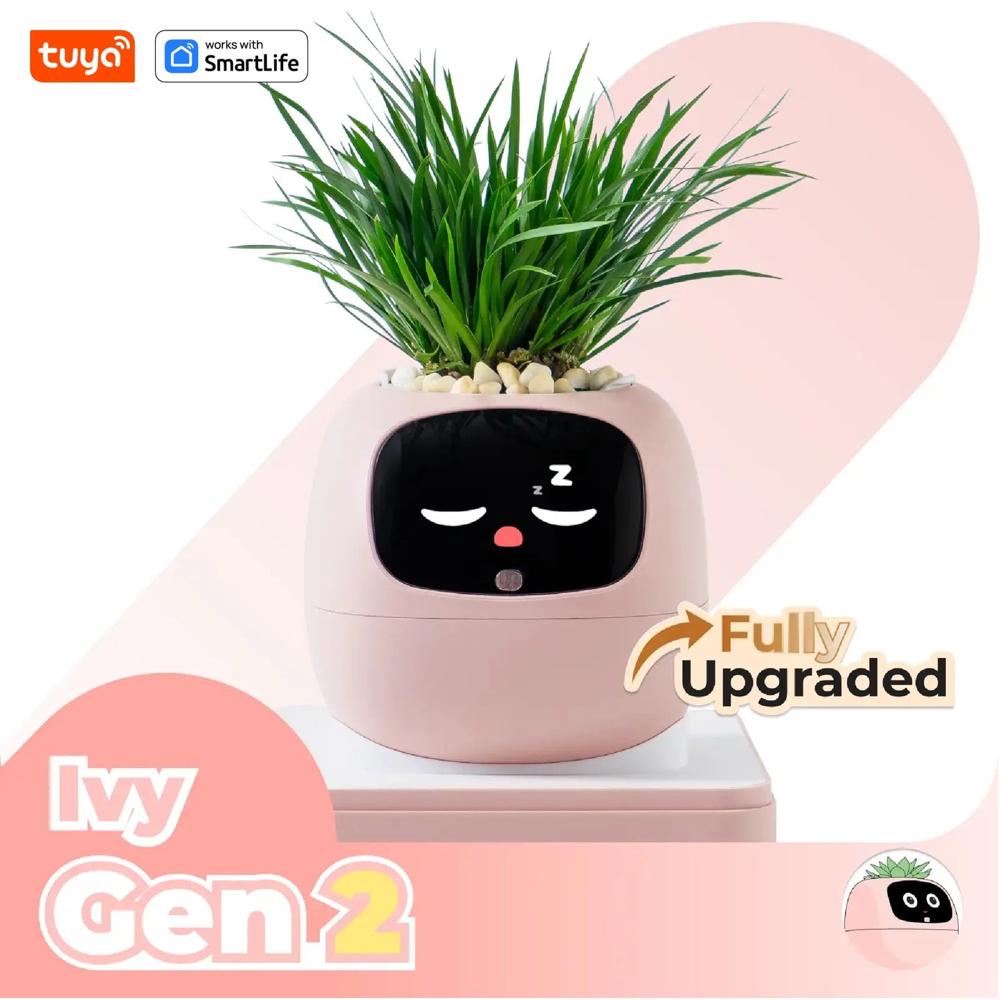 Smart Plant Robot Pink Front View